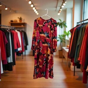 Maggy London Vibrant Floral Long Sleeve Dress